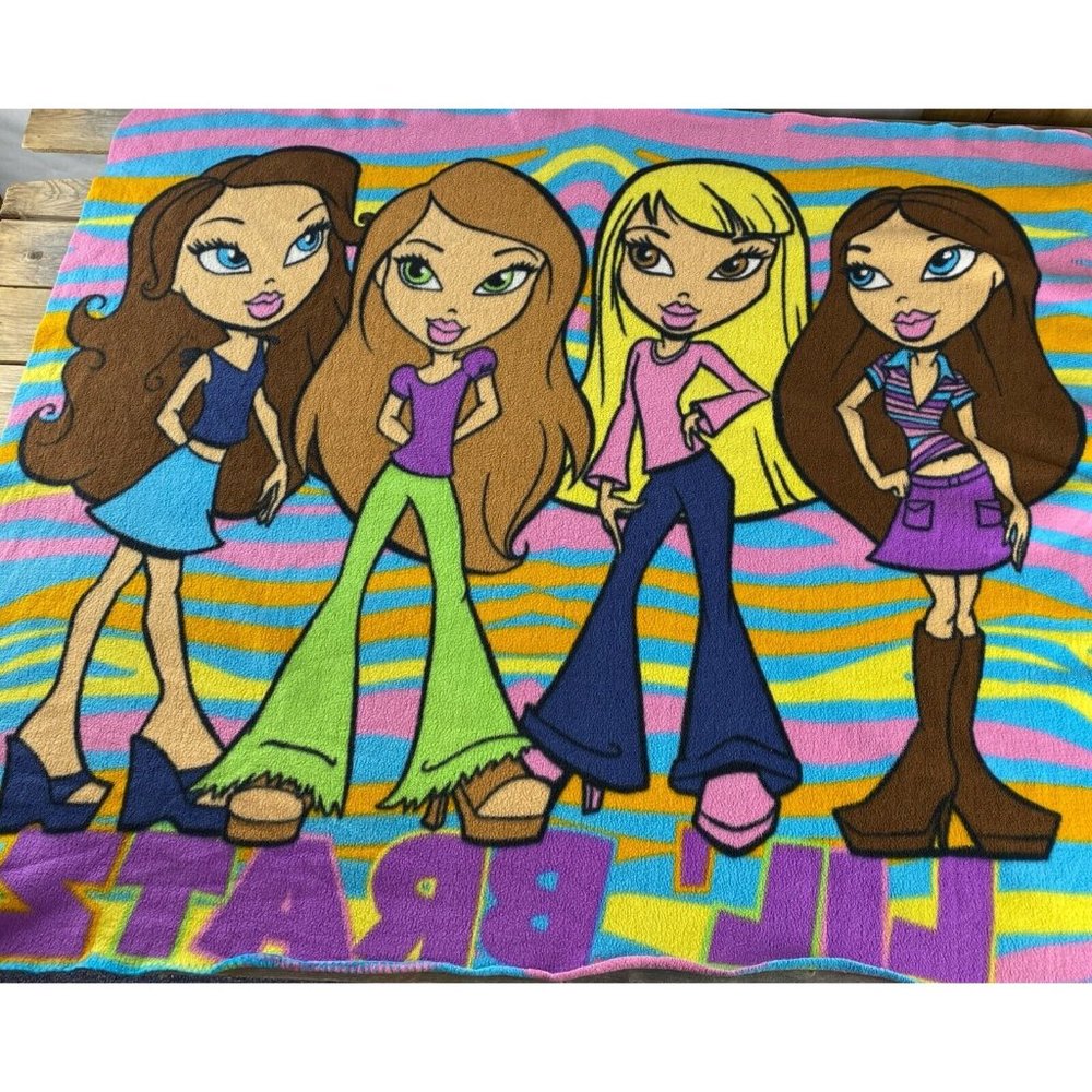 Vintage Lil Bratz Fleece Kids Throw Blanket Multicolor Zebra 38 X 45 - Picture 2 of 9
